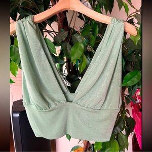 Green Sleeveless Top